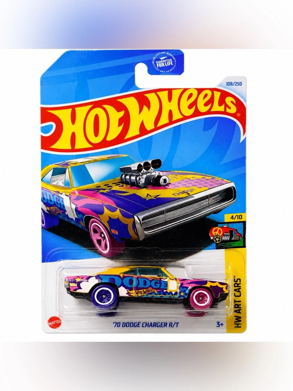 Hot Wheels ’70 Dodge Charger‎ R/T HW Art Cars 4/10 108/250 New Sealed